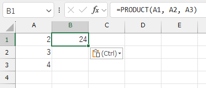 「2 * 3 * 4 = 24」 という結果